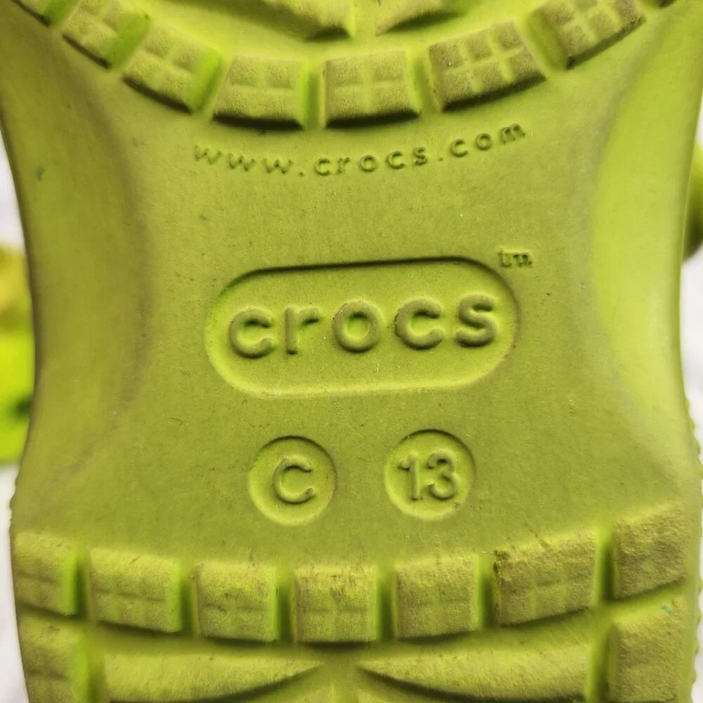 Crocs x Dream Works Shrek Classic Clogs Kids Size 13 Lime Green Ears Shoe Casual